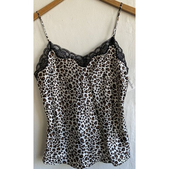 Neiman Marcus Tops - Neiman Marcus 100% Silk Tank Top Cami Size Small Animal Print Lace NWT